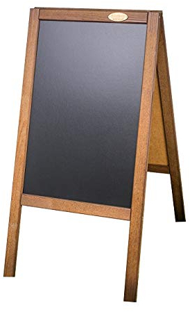 AZZAP Kundenstopper PM 93cm Holz Tafel Aufsteller Werbetafel Holztafel Werbeaufsteller Dunkelbraun