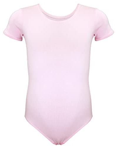 Aquarti Body da Danza con Maniche Corte per Bambina, Chiaro Rosa, 152