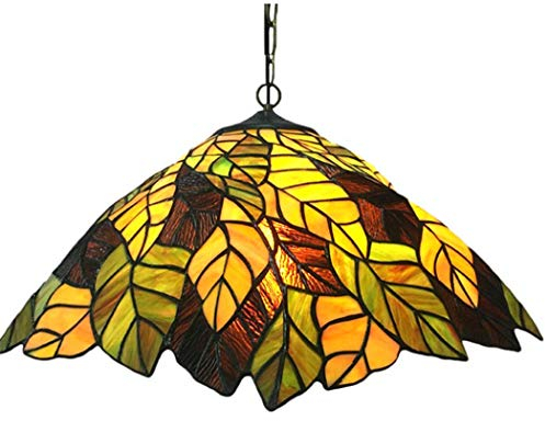 Yjmgrowing Dekorative Pendelleuchte Amerikanische kreative romantische handgemachte Buntglas-hängende Lampen 20-Zoll-Tiffany-Stil Kunst Kronleuchter für Wohnzimmer Schlafzimmer Küche,220V, E27