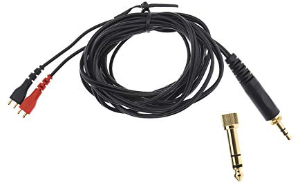 EMSea Ersatz Audiokabel mit 3,5/6,3 mm Buchse Kompatibel mit Sennheiser HD25 HD560 HD540 HD480-2,5 m Kabel (Links und Rechts Gleich Lang)
