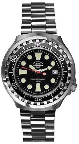 BOMBFROG Herren Taucheruhr Edelstahl Armband Kampfschwimmer Professional 500 m