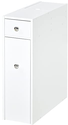 HOMCOM Badschrank Schubladenschrank Badezimmerschrank Badmöbel mit 2 Schubladen und Ablagefach MDF Weiß 17 x 48 x 58 cm