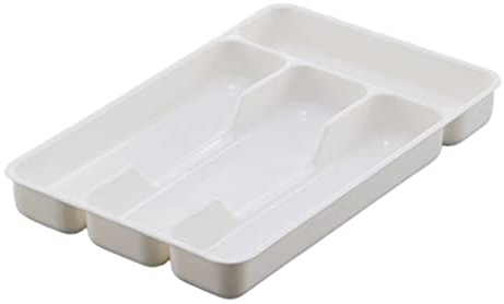 MYBOON Herramientas de Cocina Organizador de cajones Bandeja Cuchara Tenedores Cubiertos Separación Acabado Rac, Almacenamiento de vajilla, Blanco