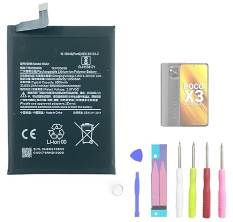 Aousavo BN61 ersatz akku Kompatibel mit Xiaomi Poco X3 mit Free Toolkit