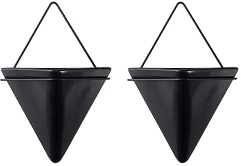 Jardinière Murale, Jardinière en Céramique Triangle Planteur De Plante Succulent Planteur De Plante Porte-Usine pour La Décoration Murale Extérieure D'intérieur 2pcs Petit