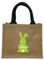 Bedruckte Jutetasche zu Ostern mit Name | Ostertasche Motiv Hase für Kinder | Personalisiertes Osternest zum Befüllen inkl. Namensdruck | Geschenktasche mit Henkel als Osterkörbchen natur/dunkelgrün