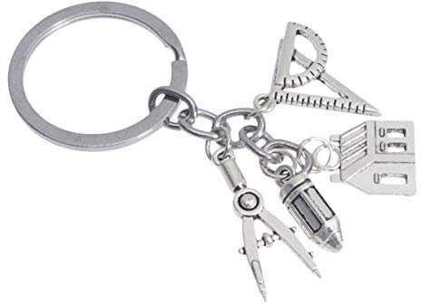 PRETYZOOM Ingenieur- Graduierungsgeschenk. Schlüssel Kette Kreative Schlüssel Ringe Schlüssel Ringe Ornamente College-abschlussgeschenke Für Sie Architektenschmuck Charme Student Handtasche