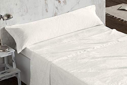Burrito Blanco | Juego de Sábanas Coralina| Cama de 150/160 cm (+Medidas Disponibles)| Sábanas de Invierno 3 Piezas (Encimera, Funda de Almohada y Bajera) | Color 953 Beige (150x190/200cm)