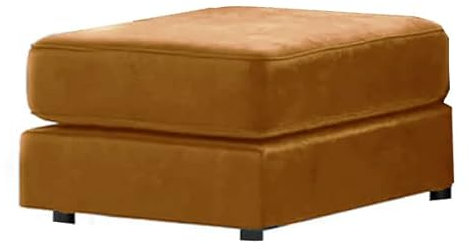Furnishings For Less UK New Brooklyn Plush Velvet Gold Footstool Living Room Accessory - Foam (Gold, Footstool)