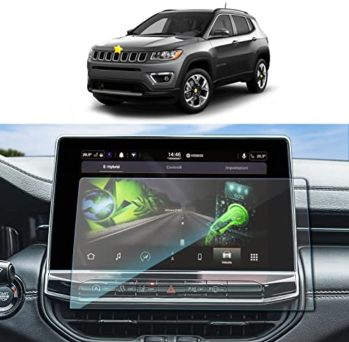 SKTU Displayschutzfolie für Jeep Compass 2021-2024 Navi Schutzfolie aus gehärtetem Glas Kratzfest Anti-Fingerabdruck (10,1 Zoll)