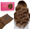 WENNALIFE Clip in Extensions Echthaar, 50cm 20 Zoll 120g 7pcs Helles Auburn Braun Haarverlängerung Echthaar Extensions Clip in Hair Extensions Glatt Haar Extensions Clip Extensions Echthaar Günstig