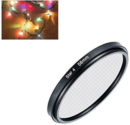 Filtre étoile 37 mm 4 points pour appareil photo Panasonic Lumix DC G100 sans miroir avec objectif G Vario 12-32 mm f/3.5-5.6 ASPH