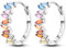 Hapour Tiny Rainbow Creolen 925 Sterling Silber | Eingelegte bunte Zirkonia-Huggie-Ohrringe für Frauen und Mädchen als Geburtstagsgeschenk – mehrfarbige Steine