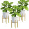 ML-Design 3er Set Blumenständer, Gold, 18-25x18-25x30 cm, verstellbar, Moderne Blumentopfständer, Robuste Pflanzenständer aus Metall, Größenverstellbar Blumentopfhalter, Pflanztopf Deko, Blumenhalter