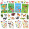 Vicloon Piccoli Libri con Adesivi, 4 Pezzi a Colori Copertina Flessibile con 140 Adesivi Riutilizzabili, Essere Attaccato a Libri di Adesivi, Finestre, Tazze, ECC (Zoo e Oceano e Dinosauro e Fattoria)