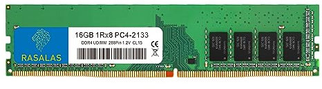 RASALAS 16 GB DDR4 2133 MHz PC4-17000 non-ECC, unbuffered 1.2 V CL15 1Rx8 288-pin UDIMM modulo di memoria RAM