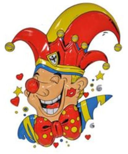 PARTY DISCOUNT NEU Wand-Deko Karnevals-Clown Prinz, ca. 60cm