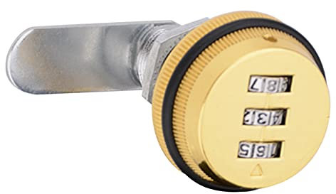 Cyrank Serrure à Came D'armoire Combinée, Serrure De Sécurité De Tiroir D'armoire Codée par Mot De Passe à 3 Chiffres pour Boîte Aux Lettres De Tiroir De Casier D'habillage(30mm-doré)