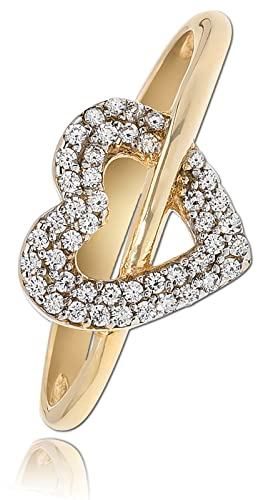 Balia Ring für Damen gefertigt aus 333 Gelbgold Herz mit Zirkonia BGR019G54 Gold Ring