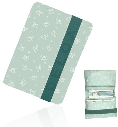 DELOA ® Windeltasche für unterwegs mit viel Platz - Kleine Wickeltasche, Baby Windelorganizer (Mint Pony)