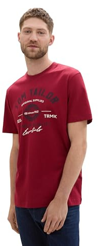 TOM TAILOR Herren T-Shirt aus Baumwolle mit Logo-Print