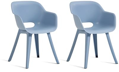Keter Gartensessel Akola, blau, 2er Set, Kunststoff, 56.7 x 55.8 x 80.1 cm