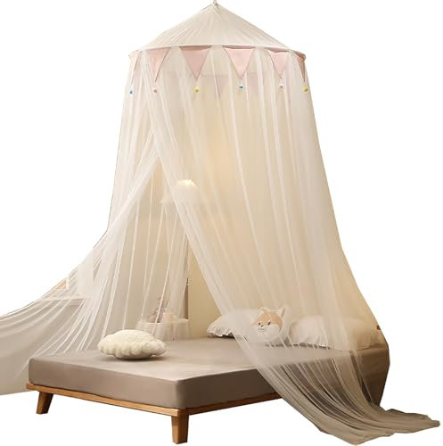 Prinzessin-Moskitonetz für Betthimmel, Sommerbettnetz-Baldachin für Zimmer, Innendekoration, Bettvorhänge, Kuppel-Moskitonetz-Bettzelt, Rosa