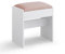 VASAGLE Hocker Schminktisch, Sitzhocker gepolstert, Makeup-Hocker aus Samt, mit rutschfesten Fußpads, für Ankleidezimmer, Schlafzimmer, Eingangsbereich, mattweiß-pastellrosa RDS001W01