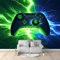 Game Controller Theme Photo Wallpaper - 350 x 256 cm Non-Woven Premium Fleece Wall Mural - Blue and Green Lightning Art Print Bedroom Living Room Decoration Poster