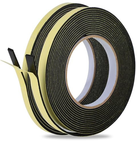 CRESZZLE Guarnizione adesiva autoadesiva, guarnizione porta, confezione da 2 (8 mm x 5 m e 12 mm x 5 m), facile da usare e versatile, adatta a tutti i tipi di mobili.