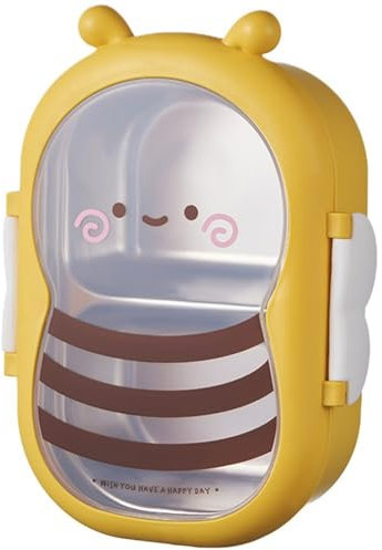 Lpitoy Bento Box per Bambini, Simpatico Contenitore per Il Pranzo a Forma di per Bambini, Contenitore per Snack in Acciaio Inossidabile Diviso per Alimenti per Bambini, Studenti