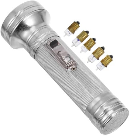 DOITOOL Luce Elettrica Vintage Anni 80 in Ferro, Lampada Da Campeggio Portatile Con Luce Rossa Per Emergenza e Esplorazione, Accessorio Retrò Per Fotografia e Collezione