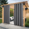PONY DANCE Outdoor Vorhänge Wetterfest mit Ösen (Oben & Unten) 2er Set H 243 x B 132 cm Outdoorvorhang für Windschutz Balkon Vorhang Wasserdicht Outdoor Gardinen für Pavillon/Terrasse, Grau