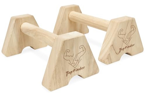 Topfinder Liegestützgriffe Holz, Parallettes Calisthenics Handstand Griffe Stütze Push Up Bars Calestetic Equipment