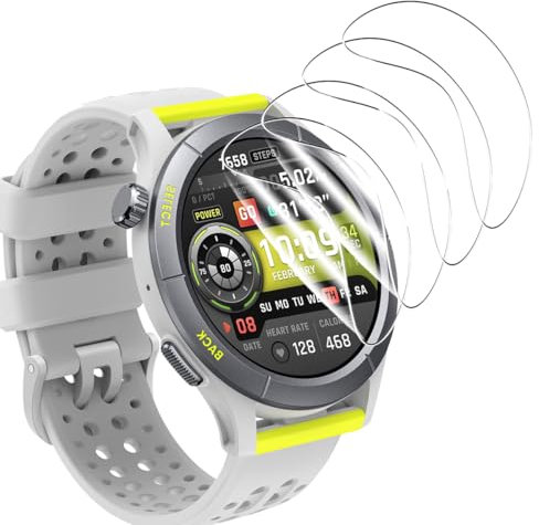 Yieehhow Protector Pantalla para Amazfit Cheetah, [4 Piezas] HD Película TPU Suave, Anti-Arañazos, Cobertura Completa Película Protectora Flexible para Amazfit Cheetah