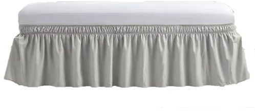 YYPZTWO Einfarbiges Spannbettlaken mit Rüschen, Volant, Bettlaken mit Rock, Spitzenrand-Design, Volant, Spannbetttuch, leicht, pflegeleicht, waschbar, grau, 100 x 200 cm + 40 cm