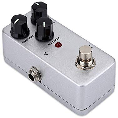 Guitar Effect Pedal, FCP2 Compressor Sustainer Mini Effect Pedal with AC Adapter, LED Indicator for Electric Guitar Accessories