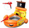 Joellfuner Gommoni per Bambini, Float Salvagente Seggiolino, Nave Pirata con Pistole ad Acqua, Canotto Neonato Anelli di Nuoto Gonfiabili, Gommone Giocattolo per Bambini e Bambine da 3 a 12 Anni