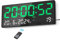 Lafocuse 15.5 Reloj de Pared Digital con LED Pantalla Grande, Silencioso Reloj Digital Sobremesa con Temperatura, Fecha, 2 Alarma, 12/24 Horas, Brillo Ajustable, para Salon Cocina Oficina, Verde