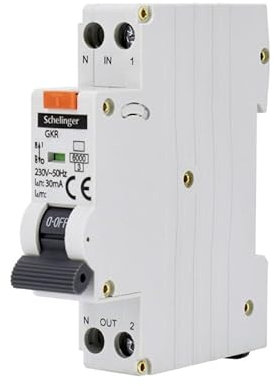 Schelinger Disjoncteur différentiel 1P B 10A 30mA Type AC - Rail DIN - Protection électrique