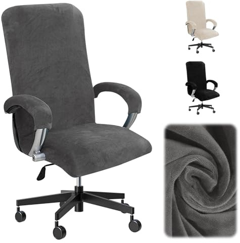BUERPINKING Stuhlhussen mit Armlehne, Samt Bürostuhl Bezug, Abnehmbare Gaming Stuhl Bezug für Bürostuhl Computer Stuhl Drehstuhl