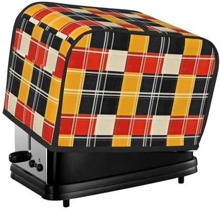 Simple Plaid Print Toaster Cover 2 Slice - Toaster Oven Covers with Pockets for Kitchen Small Appliance Cover and Fingerprint Protection, Machine Washable