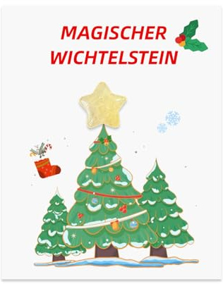 Wichtel Zubehoer Set, Weihnachtself Gelber Stern Zauberstein, Wichtel Zubehör Weihnachten Geschenk, Glückssteine Für Kinder, Kann Als Geschenk Oder Dekoration Für Verschiedene Szenen Verwendet Werden