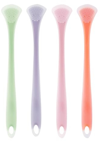 Zungenschaber Set – 4 Zungenbürsten, Zungenreiniger, Zahnentferner, weicher und frischerer Silikon Mundreiniger | Sanfte Zahnhygiene-Werkzeuge