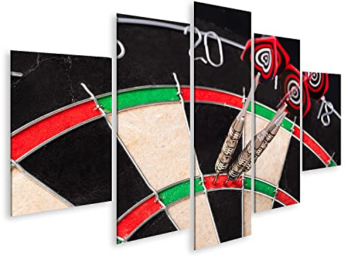 islandburner Bild auf Leinwand Darts Pfeile Bull'S Eye Darting Hobbyraum Hobbykeller Bilder Wandbilder Poster