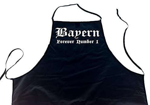 ShirtShop-Saar Bayern - Forever Number 1; Städte Schürze (Latzschürze - Grillen, Kochen, Berufsbekleidung, Kochschürze), schwarz