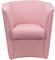 Totò Piccinni Poltrona POZZETTO Imbottita Artigianale in Ecopelle Design Made in Italy (Rosa)