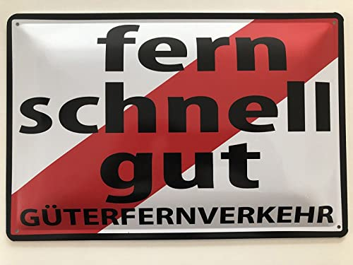 Blechschild 20x30cm gewölbt Fern Schnell Gut Güterfernverkehr LKW Trucker Deko Geschenk Schild