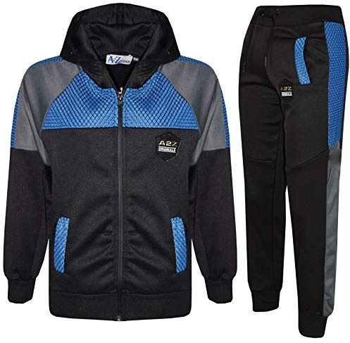 A2Z 4 Kids Survêtement De Sport Pour Garçons Et Filles Combinaison De Jogging - T.S Mesh 304 Black 5-6