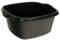 Square Washing Up Bowl Plastic, Kitchen Basin Sink Mixing Cutlery Tidy Bowl - Mid-Night Black (Darkish Grey)